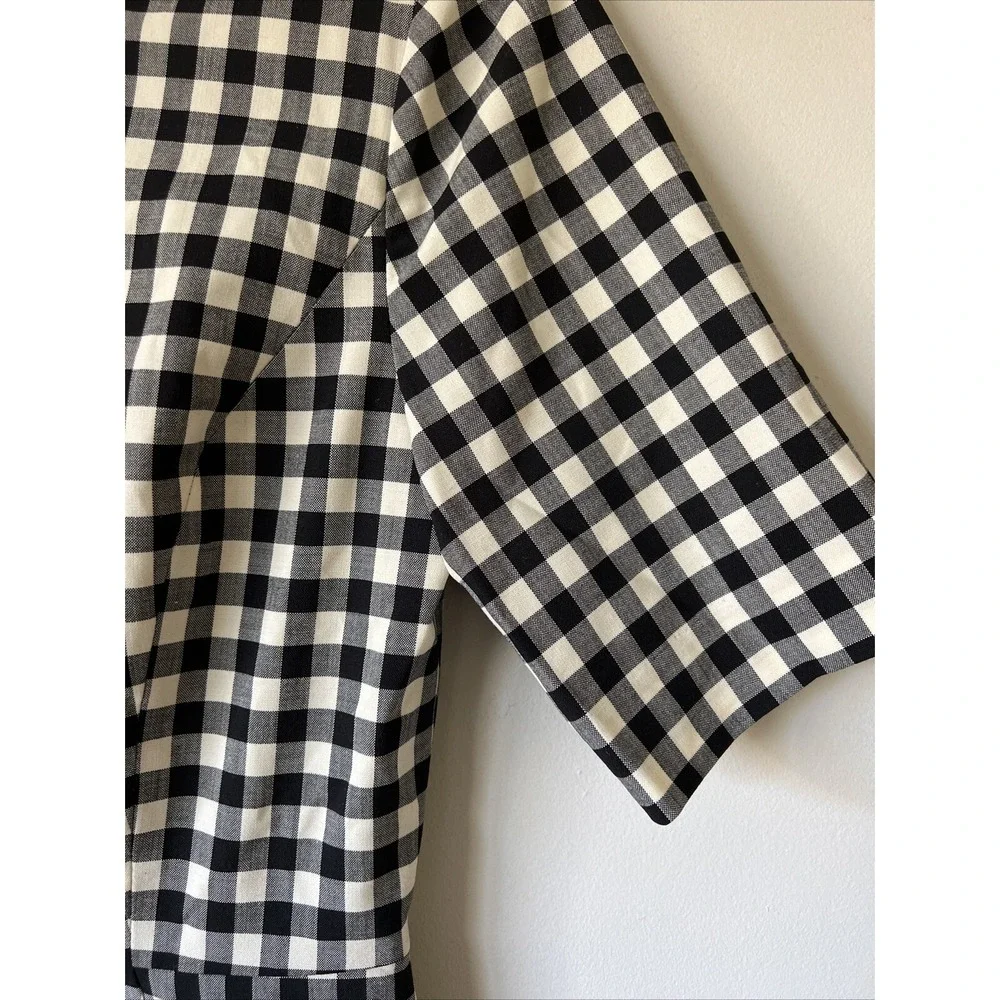 J. Crew Mini Dress 0 Gingham Bi Stretch Wool Blend Tollegno 1900 BP598
